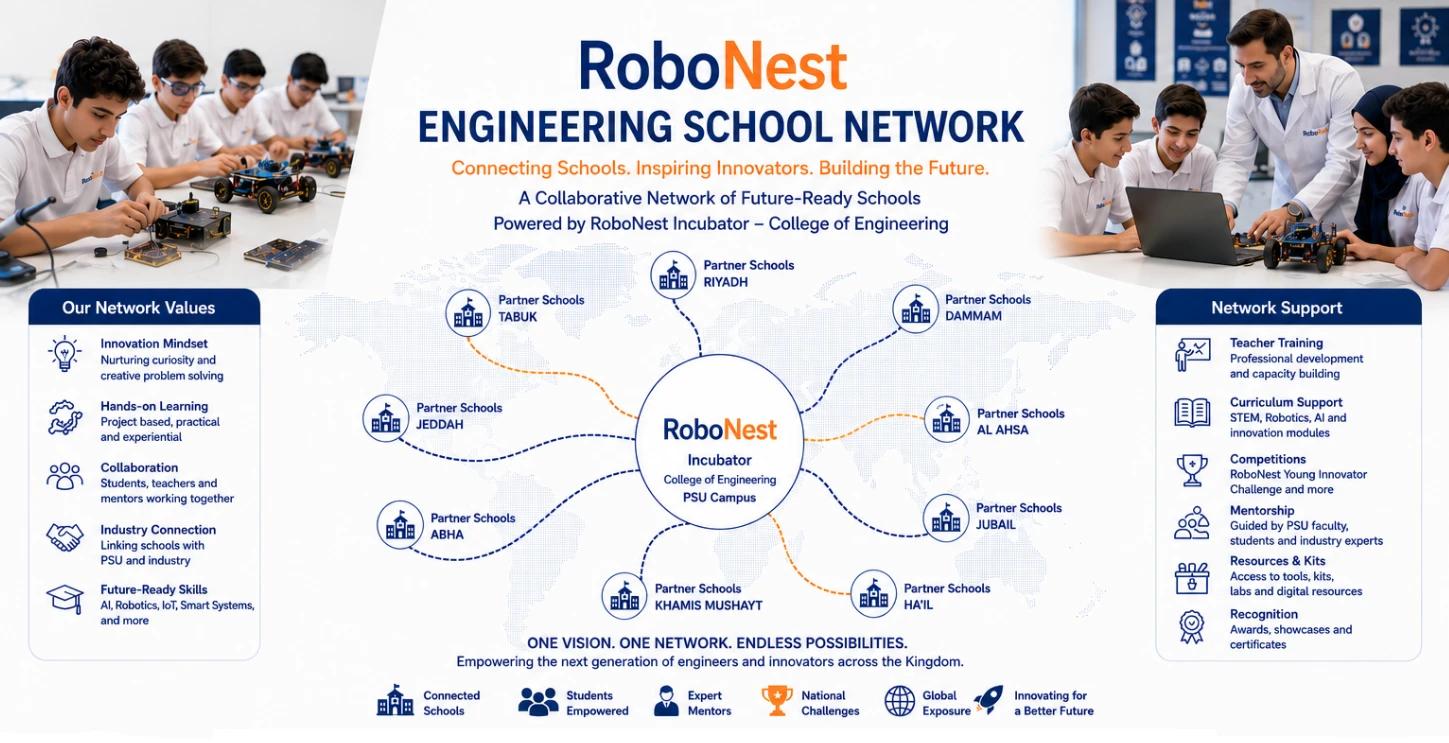 Teachers and students collaborating within a school engineering club